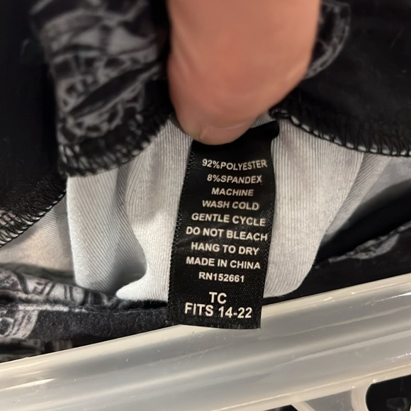 🏍️ BLACK MOTORCYCLE BIKER LEGGINGS Womens TC (Tall & Curvy) fits 14-22 XXL 1X 2X - Picture 6 of 6